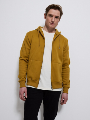Ochre Zip Up Hoodie Men at ASDA