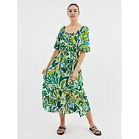 Green Palm Leaf Boho Midi Dress | Women | George at ASDA