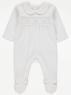 Mayoral Yellow Striped Velour Sleepsuit