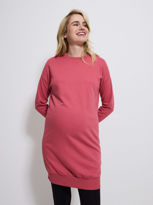 Maternity Pink Sweatshirt Dress Women at ASDA