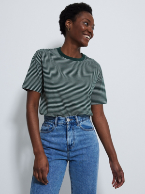 Georgia Striped Boxy Tee - Green