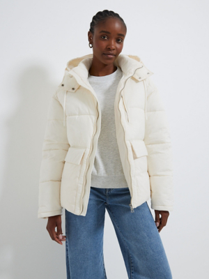 Ladies cream puffer jacket new arrivals