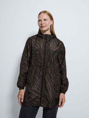 Khaki Zebra Packable Mac Coat Women at ASDA
