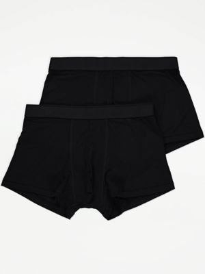 Studio Edit Black Modal Hipster Boxers 2 Pack Men at ASDA