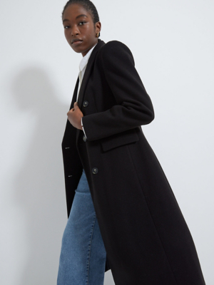 Longline Coat George Asda Ladies Coats Ribbed Neck Padded Longline