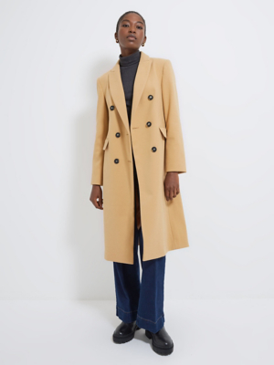 Camel Formal Longline Coat Women at ASDA