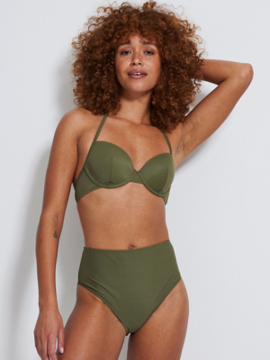 Khaki High Waisted Bikini Bottoms Women at ASDA