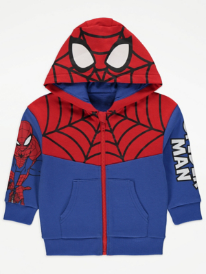 Spider Hoodie Marvel Superhero Spiderman Hoodie Black Zip Up