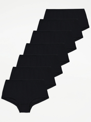 Black Shorts Knickers 7 Pack Kids at ASDA