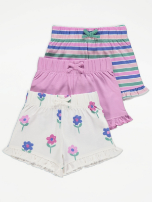 Frilly Shorts 3 Pack Baby at ASDA