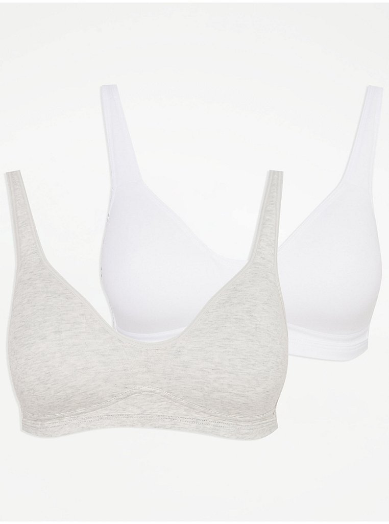 Sporty Non-Wired Padded Bras 2 Pack, Lingerie