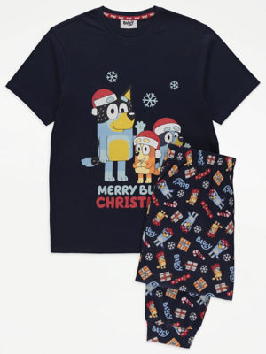 Bluey Navy Matching Adults Family Christmas Pyjamas Men at ASDA