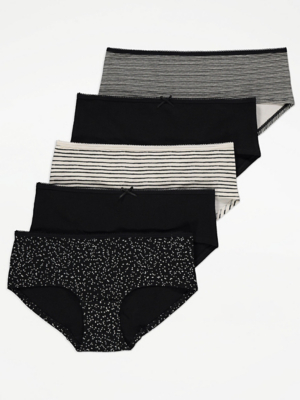 Printed Short Knickers 5 Pack Lingerie at ASDA