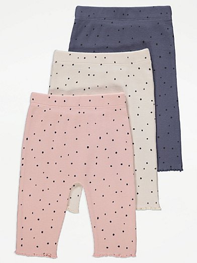 George Girls' Printed and Solid Leggings, 3-Pack, Sizes 4-18