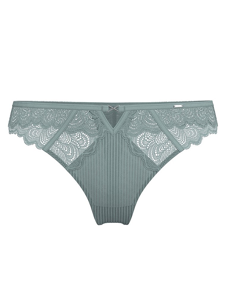 Entice Sage Green Scallop Lace Thong, Lingerie