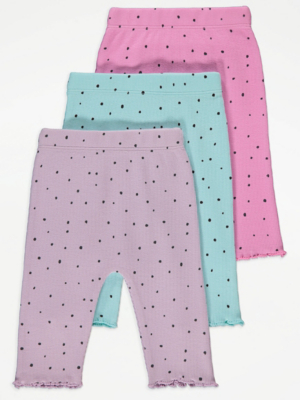 Spotty Ribbed Leggings Pack