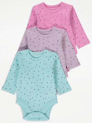 Bright Spot Long Sleeve Bodysuits Pack Baby George at ASDA
