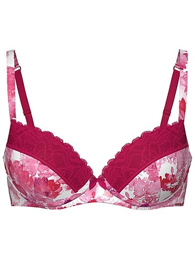 Buy A-GG Pink Two Tone Floral Underwired Bra - 34G, Bras