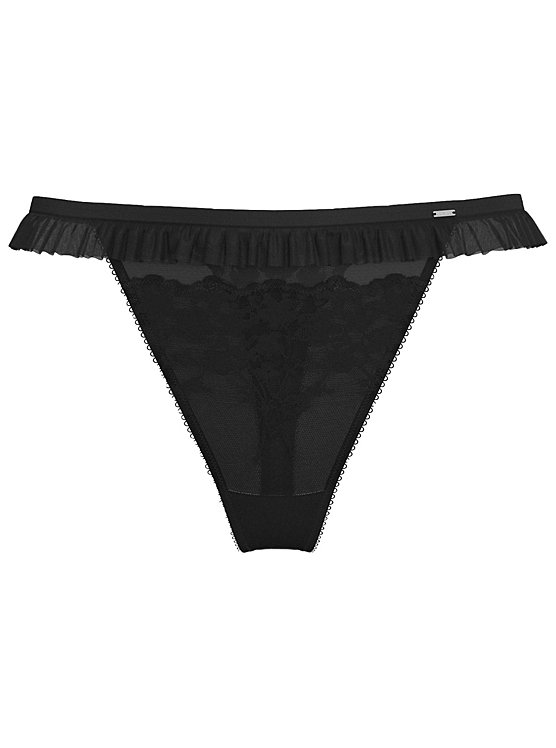 Entice Black Lace Tanga Knickers, Lingerie