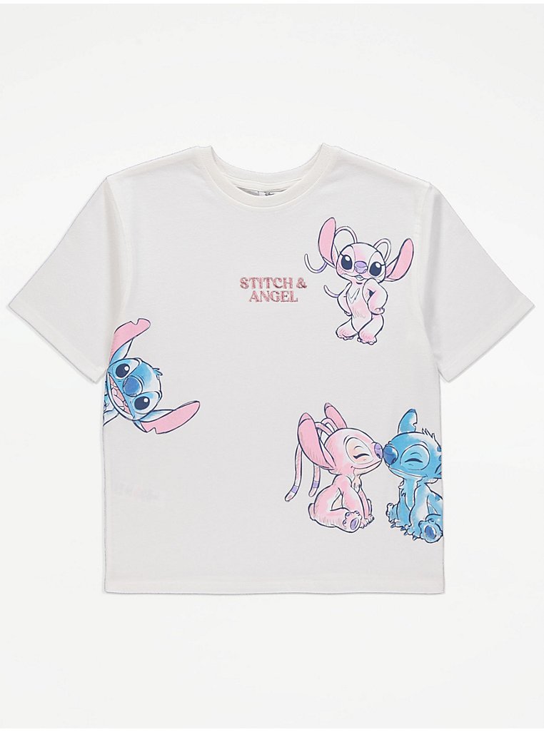 Disney LILO & STITCH STITCH ANGEL TOGETHER - T-shirt imprimé - white/blanc  - ZALANDO.BE