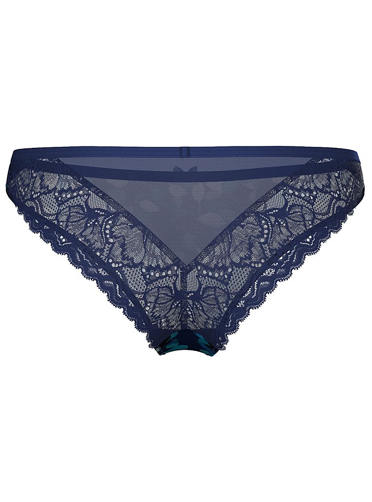 Knickers with lace side panels navy blue La Redoute Collections Plus