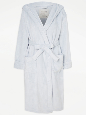 Blue Luxe Fleece Dressing Gown Lingerie at ASDA