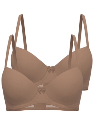 Deep Medium Nude Padded T-Shirt Bra | Lingerie | George at ASDA