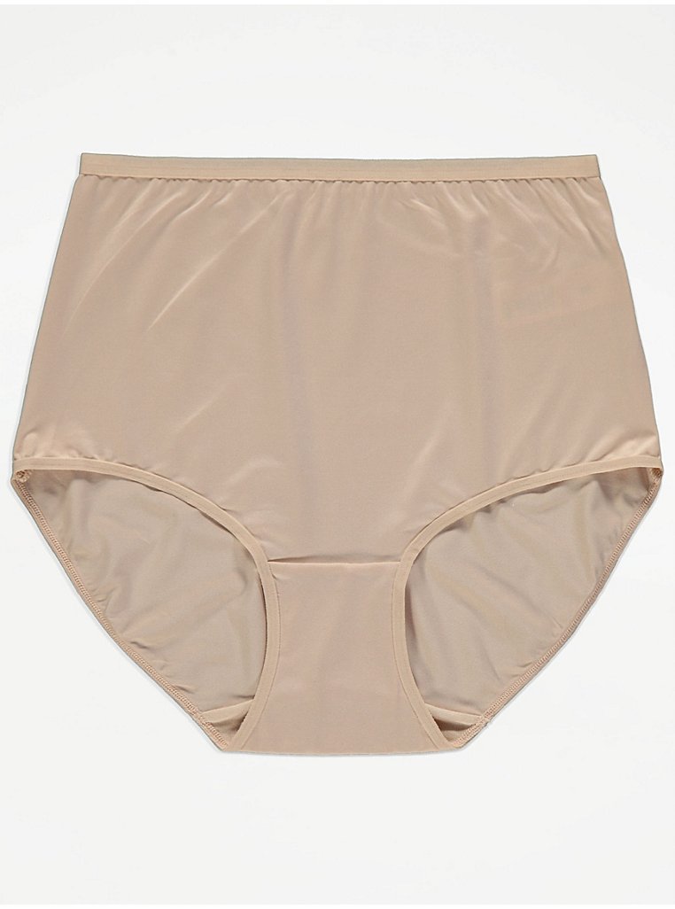 Nude Microfibre Full Brief Knickers 5 Pack, Lingerie