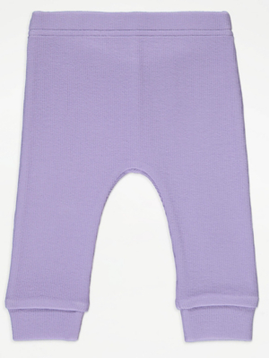 Lilac Ribbed Leggings Baby George at ASDA