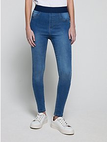 Moda At George Jeggings Size 14 Leg 29 Faded Dark Blue/Black Ladies Denim  Jeans