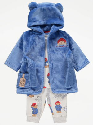 Paddington Bear Blue Fleece Dressing Gown and Pyjamas Set Baby