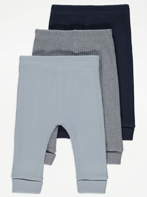 Ribbed Leggings 3 Pack Baby at ASDA