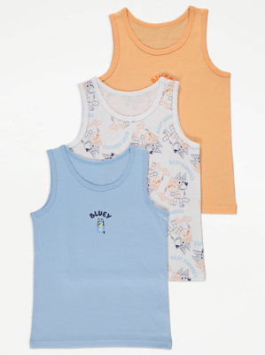 Bluey Character Vests 3 Pack Kids at ASDA