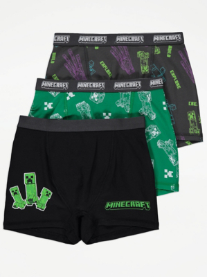 Minecraft Creeper Trunks 3 Pack | Kids | George at ASDA