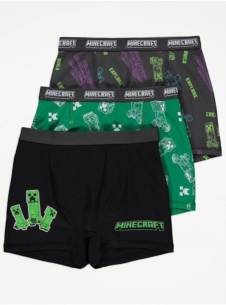 Minecraft boys Creeper boxer shorts, underwear, set of 2, Colour
