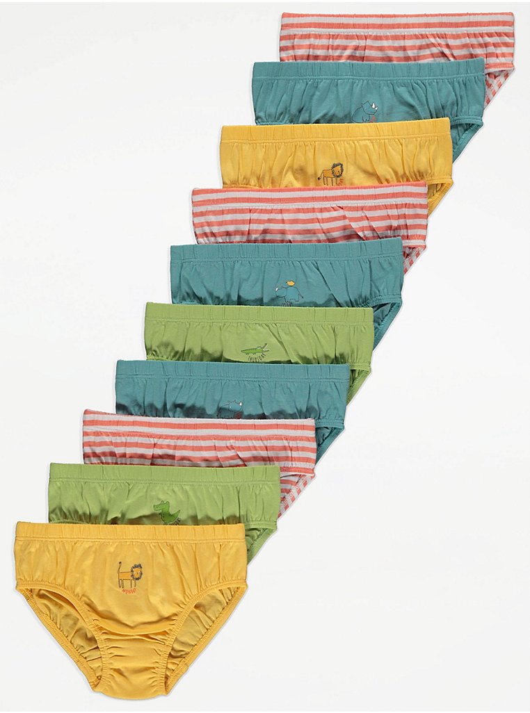 Days of The Week Prints Assorted 10 Pack Briefs Panties, Multicoloured, 6