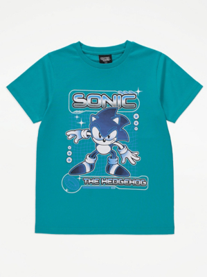 Sonic The Hedgehog Teal Graphic TShirt Kids at ASDA