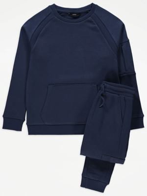 Navy Seam Sweatshirt and Joggers Outfit