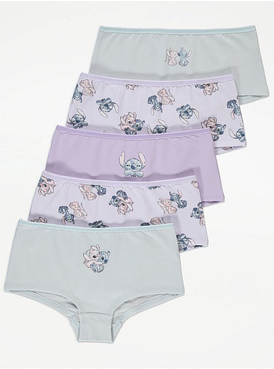 Disney Lilo and Stitch Pastel Shorts 5 Pack, Kids