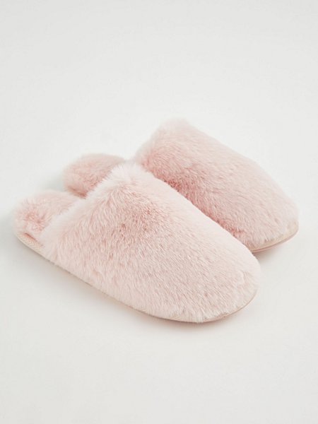 Pink Faux Fur Slippers | Lingerie | George at ASDA