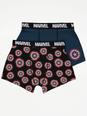 Marvel Captain America Shield Trunks 2 Pack Men at ASDA