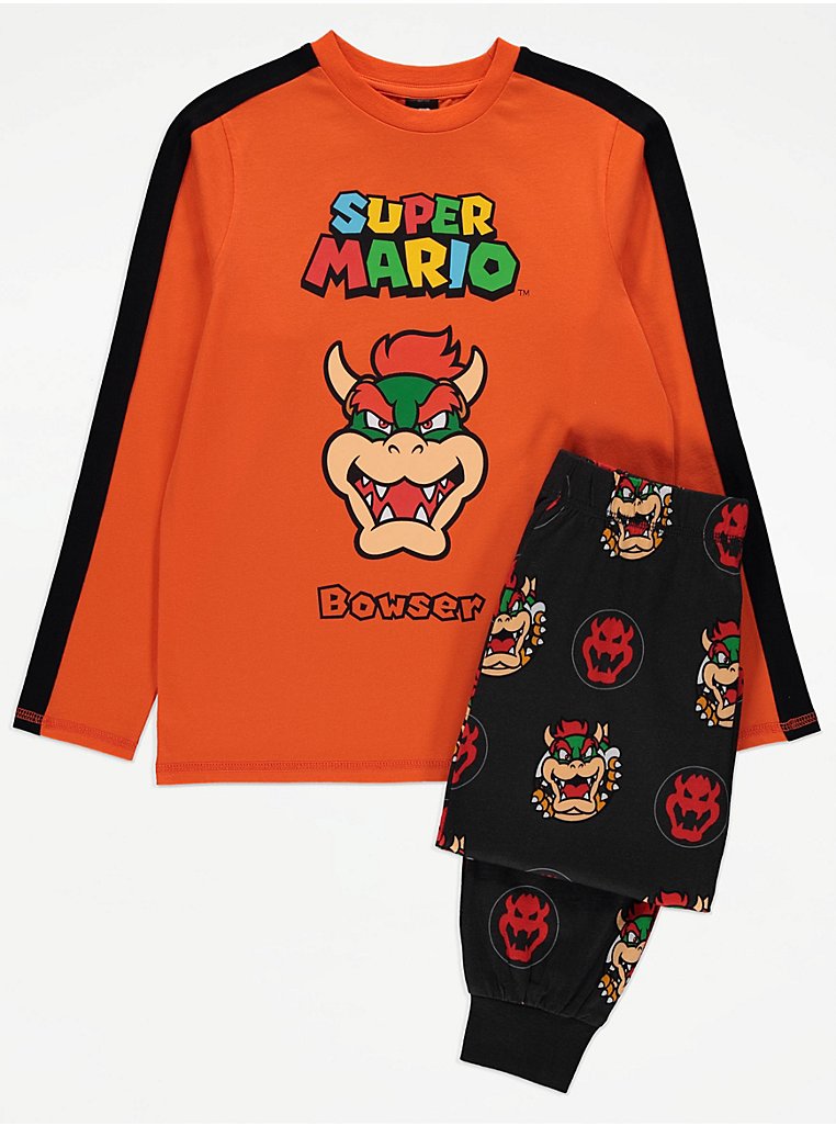 Super Mario Bowser Red Long Sleeve Pyjamas | Kids | George at ASDA