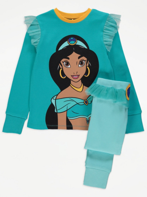 Disney Jasmine Long Sleeve Tutu Frill Pyjamas Kids George at ASDA