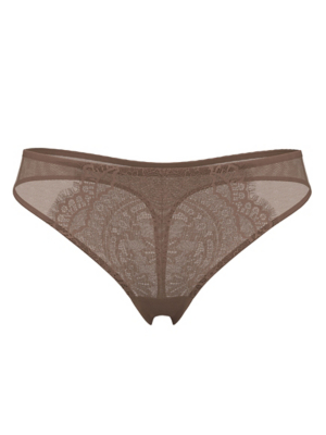 Deep Medium Nude Lace Trim Thong | Lingerie | George at ASDA