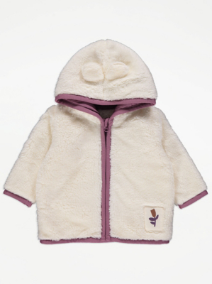 White Zip Up Fleece Baby at ASDA