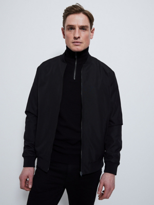 Black Lightweight Bomber Jacket Men at ASDA