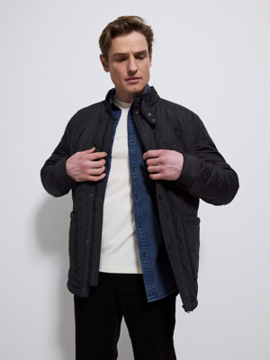 Black Diamond Quilted Jacket Men at ASDA