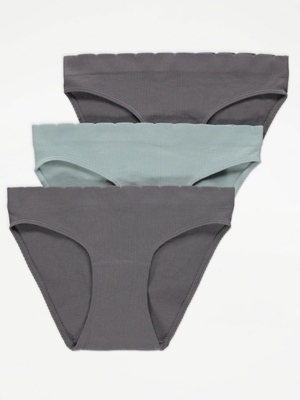 Ribbed Seam Free Comfort High Leg Knickers 3 Pack Lingerie