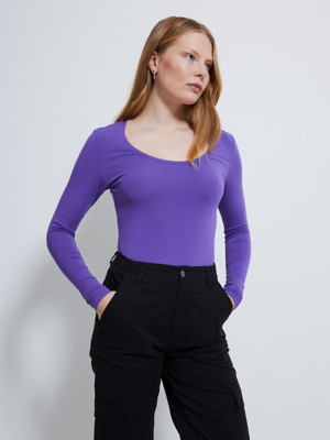 Violet Plain Long Sleeve Top Women at ASDA