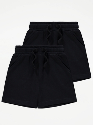Black Jersey Shorts 2 Pack | Kids | George at ASDA
